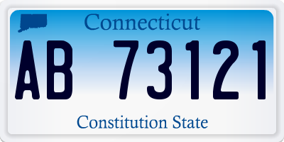 CT license plate AB73121