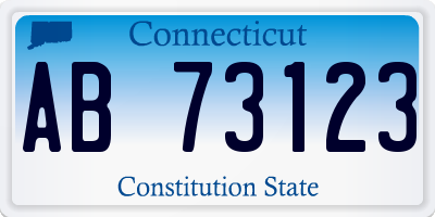 CT license plate AB73123