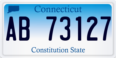 CT license plate AB73127