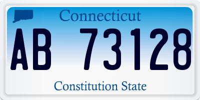 CT license plate AB73128