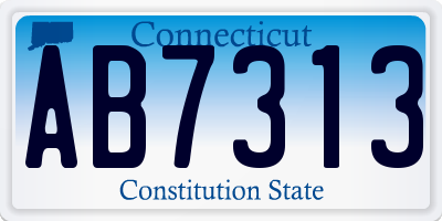 CT license plate AB7313