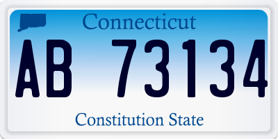 CT license plate AB73134