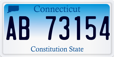 CT license plate AB73154