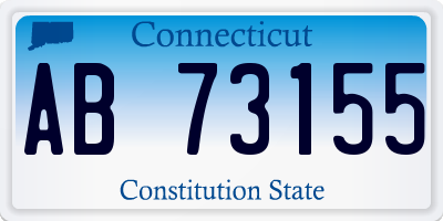 CT license plate AB73155