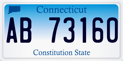 CT license plate AB73160