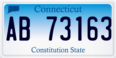 CT license plate AB73163