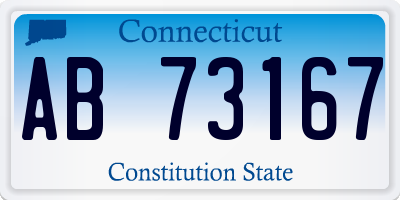 CT license plate AB73167