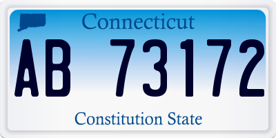 CT license plate AB73172