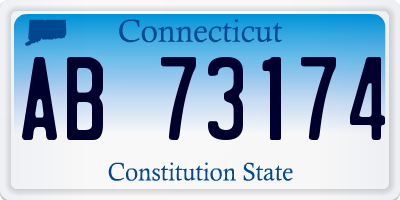 CT license plate AB73174