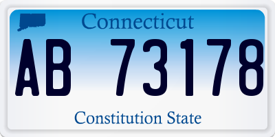 CT license plate AB73178