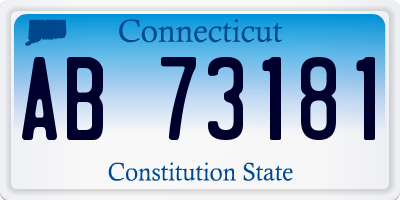 CT license plate AB73181