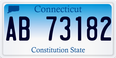 CT license plate AB73182