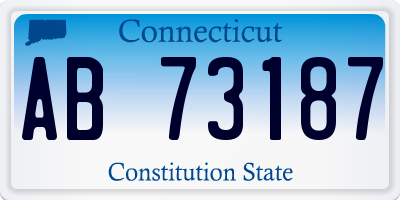 CT license plate AB73187