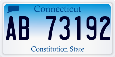 CT license plate AB73192