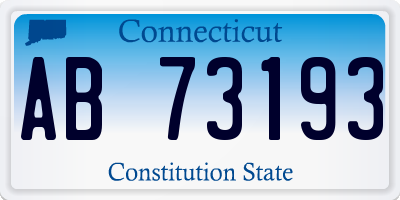 CT license plate AB73193