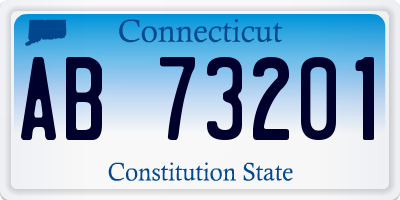 CT license plate AB73201