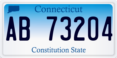 CT license plate AB73204