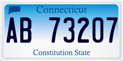 CT license plate AB73207