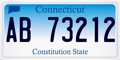 CT license plate AB73212