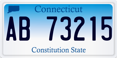 CT license plate AB73215