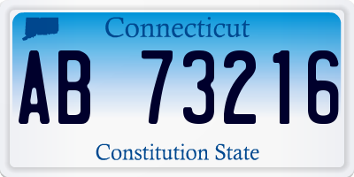 CT license plate AB73216