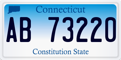 CT license plate AB73220
