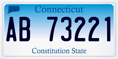 CT license plate AB73221