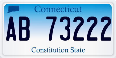 CT license plate AB73222