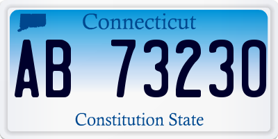 CT license plate AB73230