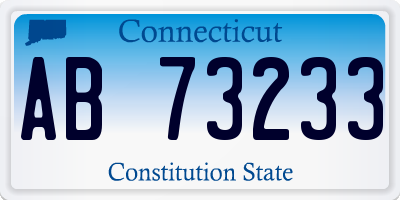 CT license plate AB73233