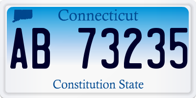 CT license plate AB73235