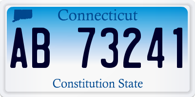 CT license plate AB73241