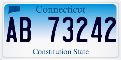 CT license plate AB73242