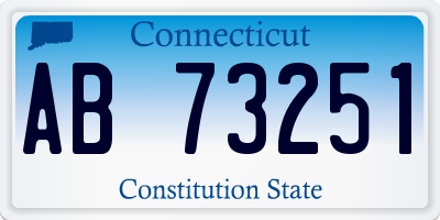 CT license plate AB73251
