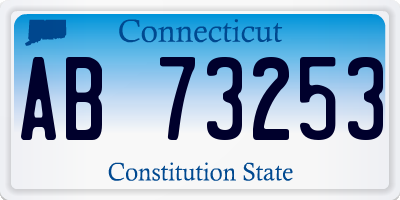 CT license plate AB73253