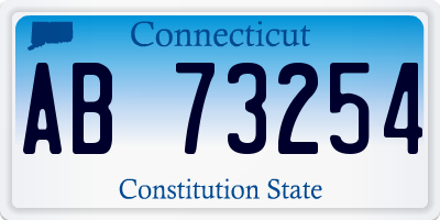 CT license plate AB73254