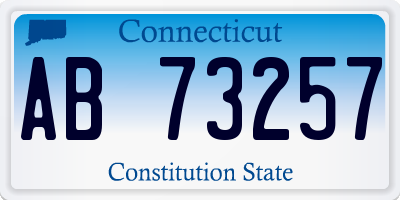 CT license plate AB73257