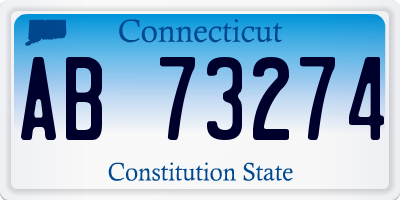 CT license plate AB73274