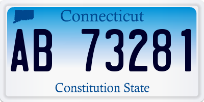 CT license plate AB73281