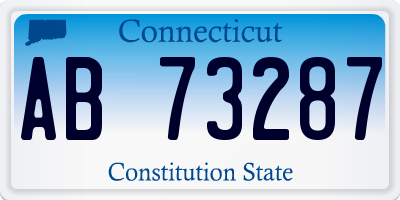 CT license plate AB73287