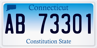 CT license plate AB73301