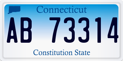 CT license plate AB73314