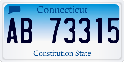 CT license plate AB73315