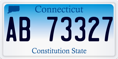 CT license plate AB73327