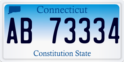 CT license plate AB73334