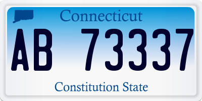 CT license plate AB73337