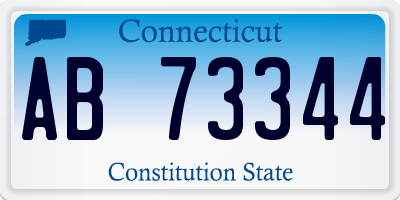 CT license plate AB73344