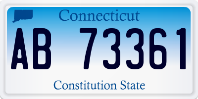 CT license plate AB73361