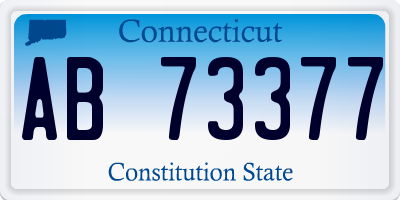 CT license plate AB73377