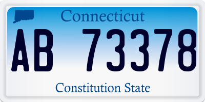 CT license plate AB73378